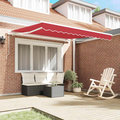 vidaXL Awning Retractable Red 3 x 2.5 m Polyester and metal