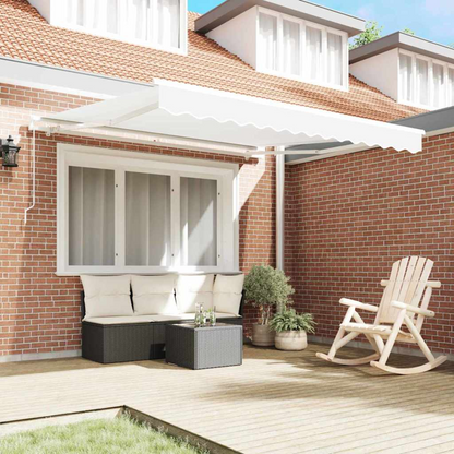 vidaXL Awning Retractable White 3 x 2.5 m Polyester and metal