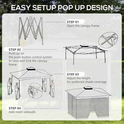 Outsunny Garden Folding Tent Heavy Duty Pop Up Gazebo for Party Dark Grey