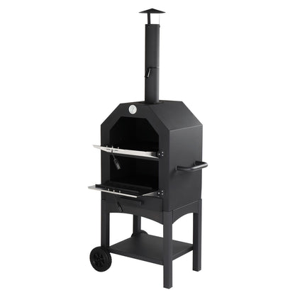 Outdoor Wood Fired Pizza Oven with Pizza Stone, Pizza Peel, Grill Rack,  for Backyard and Camping