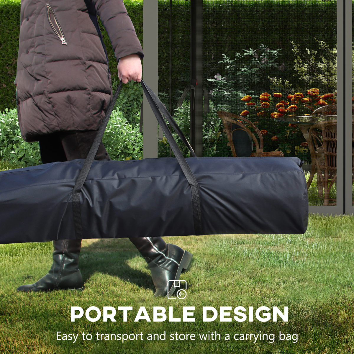 Outsunny Garden Folding Tent Heavy Duty Pop Up Gazebo for Party Dark Grey