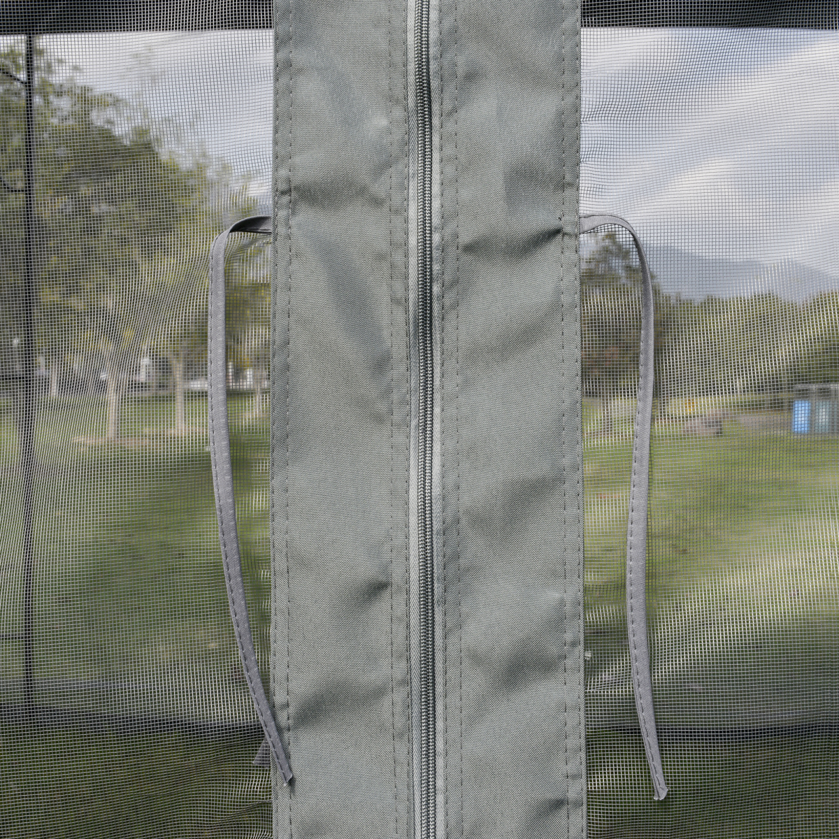 3 x 3(m) Garden Gazebo Double Top Gazebo Canopy w/ Curtains Grey Outsunny