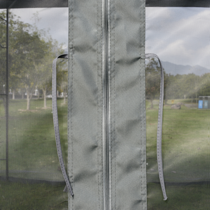 3 x 3(m) Garden Gazebo Double Top Gazebo Canopy w/ Curtains Grey Outsunny
