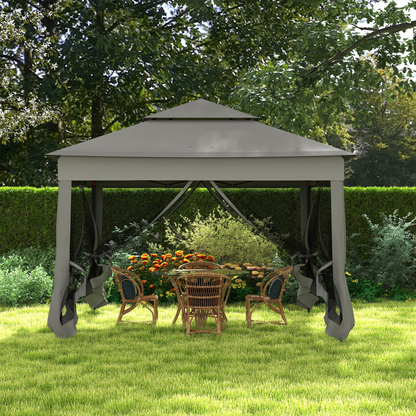Outsunny Garden Folding Tent Heavy Duty Pop Up Gazebo for Party Dark Grey