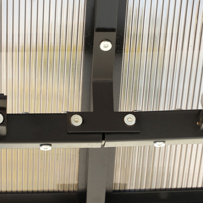 3m x 3m Outdoor Aluminium Alloy Gazebo w/ Curtains Dark Grey