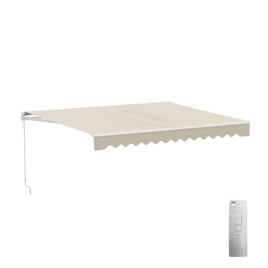 ALEKO 12x10 ft Ivory Motorized Retractable Patio Awning