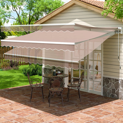 BETISEF 10' x 8' Patio Retractable Awning Outdoor Sun Shade Shelter Canopy Water UV/Heat Resistant with Crank Handle for Deck