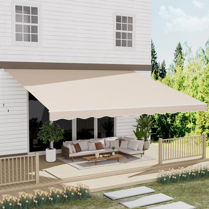 BETISEF Patio Retractable Awning Outdoor Sun Shade Shelter Canopy Water UV/Heat Resistant with Crank Handle for Deck