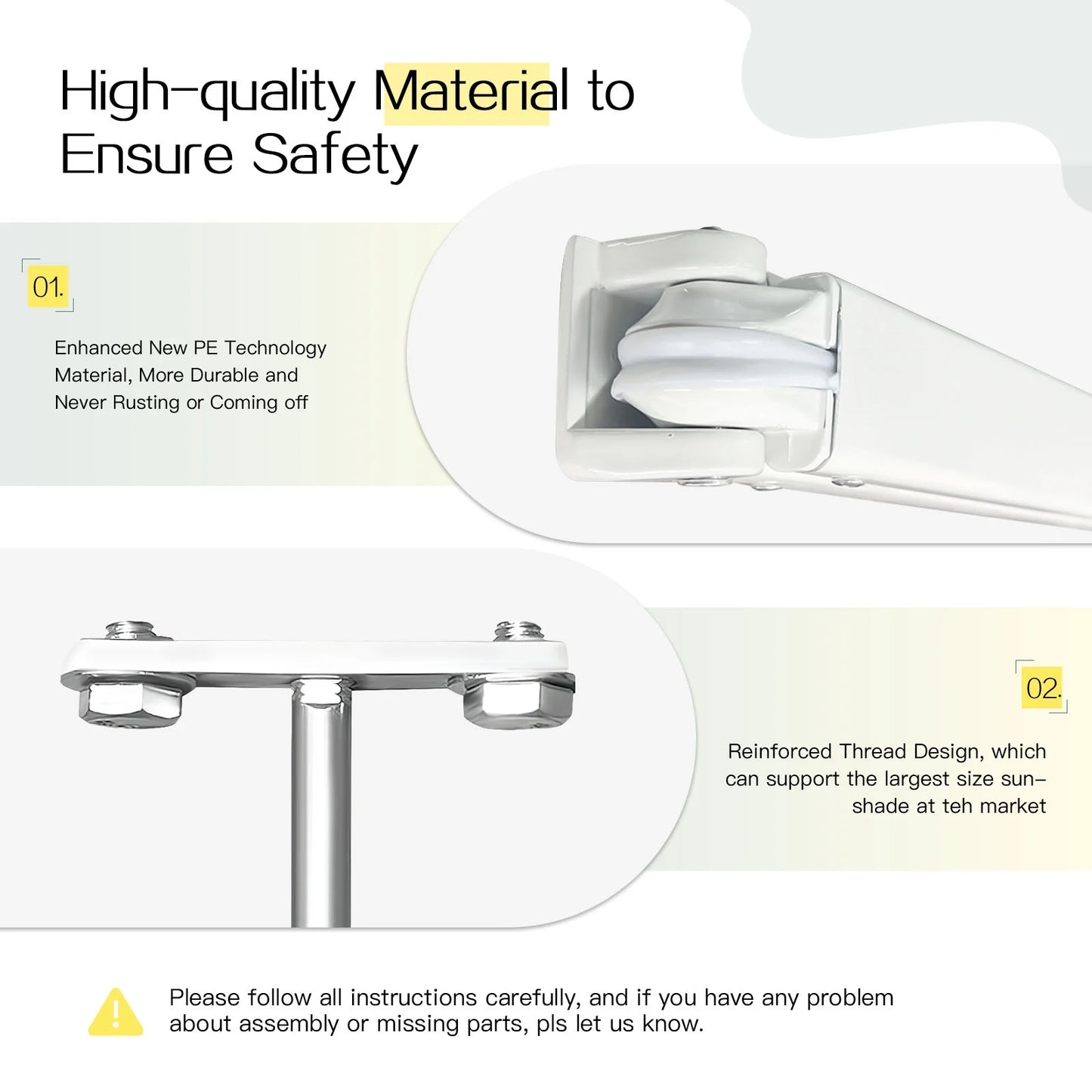 AECOJOY Manual Retractable Patio Awning,Outdoor Awning Retractable Sunshade Shelter-Beige