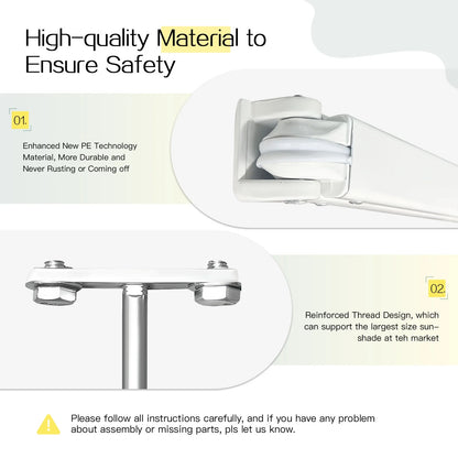 AECOJOY Manual Retractable Patio Awning,Outdoor Awning Retractable Sunshade Shelter-Beige