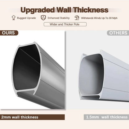 COBIZI Patio Offset Umbrella 10x10FT Outdoor Patio Height adjustable and Windproof, 360degrees Rotation Aluminum,Beige(Upgraded,2.0)