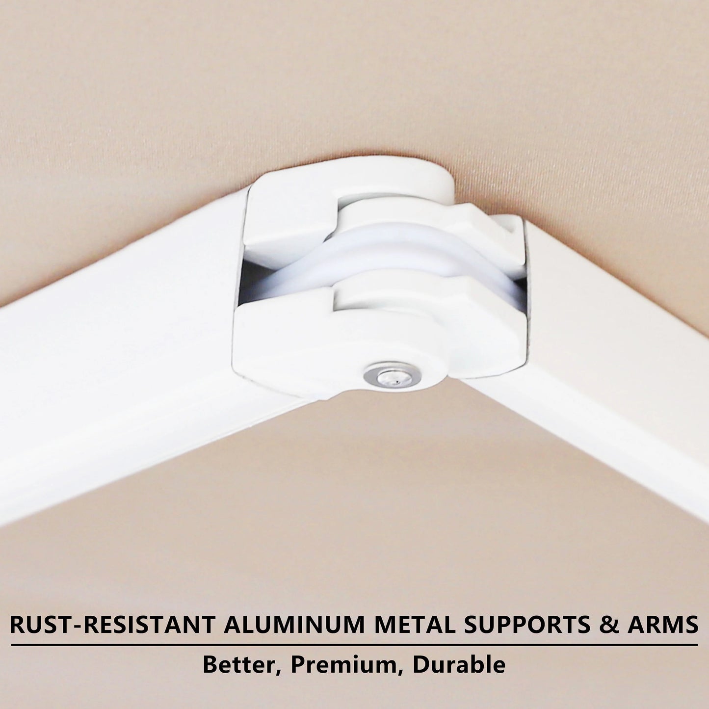 VEIKOUS 8'x7' Retractable Patio Awning Sun Shade Cover with Manual Crank, Beige