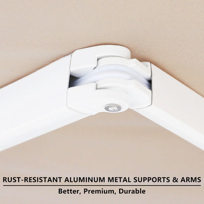 VEIKOUS 8'x7' Retractable Patio Awning Sun Shade Cover with Manual Crank, Beige