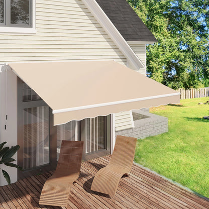 ALEKO 10 x 8 ft Ivory Motorized Retractable Patio Awning