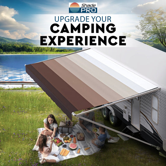 Shadepro RV Awning Replacement 15' Walnut Brown Fabric 14'2"