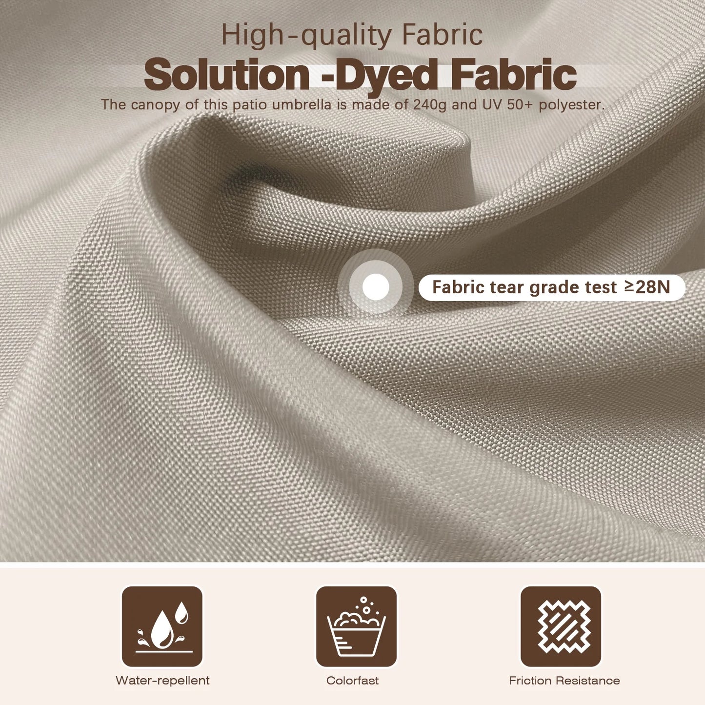 COBIZI Patio Offset Umbrella 10x10FT Outdoor Patio Height adjustable and Windproof, 360degrees Rotation Aluminum,Beige(Upgraded,2.0)