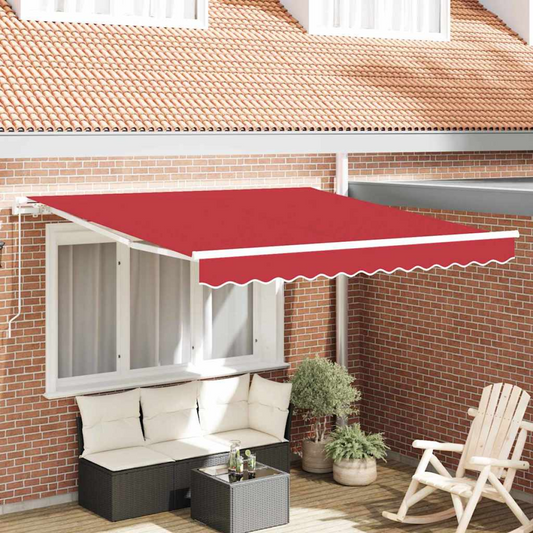 vidaXL Awning Retractable Red 3 x 2.5 m Polyester and metal